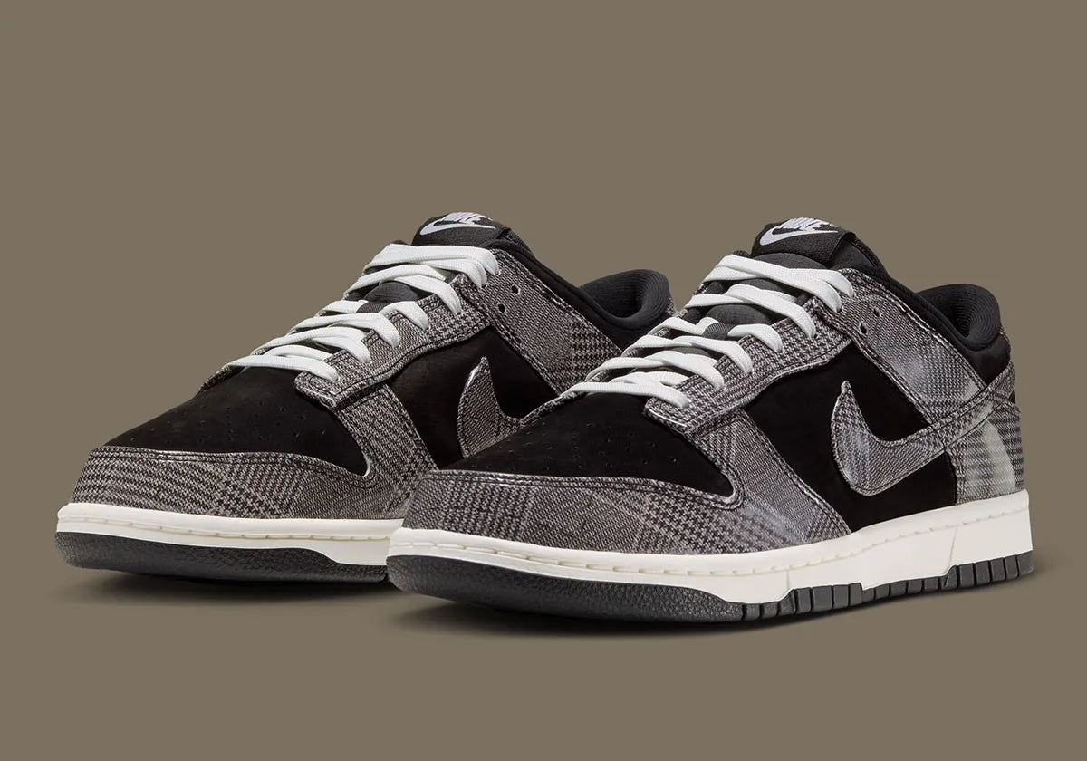 Nike Dunk Low 'Tweed Patent Leather': wintermix van stof en lakleer