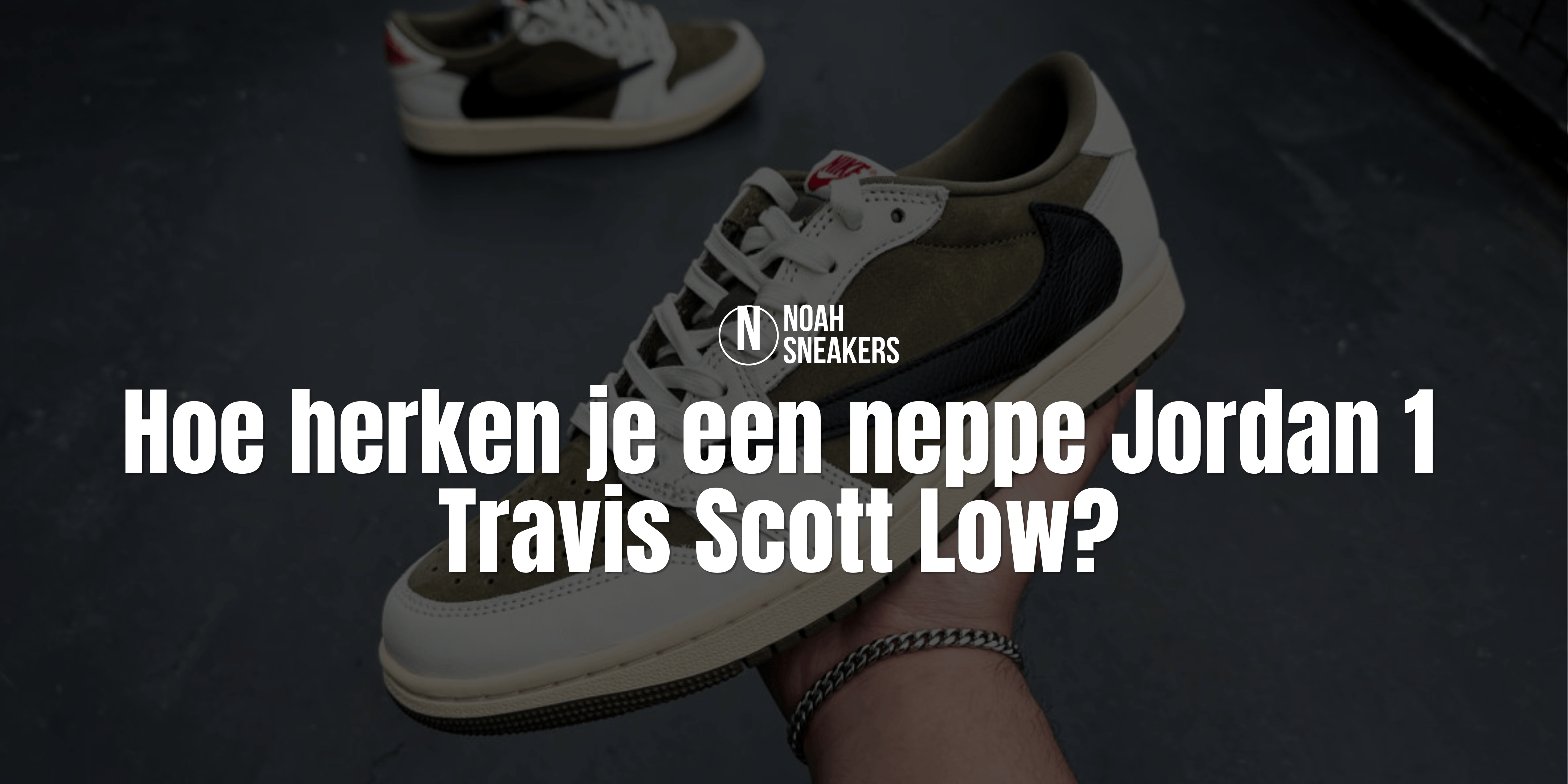 Hoe herken je een neppe Jordan 1 Low Travis Scott?