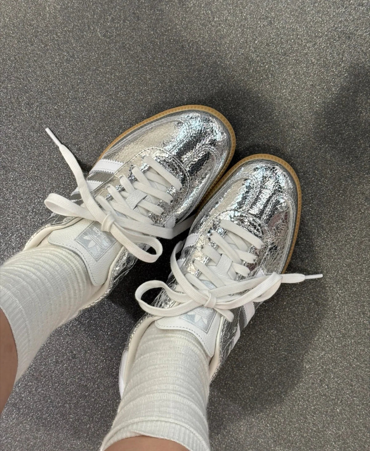 adidas Wmns Samba OG 'Cracked Metallic Pack - Silver'