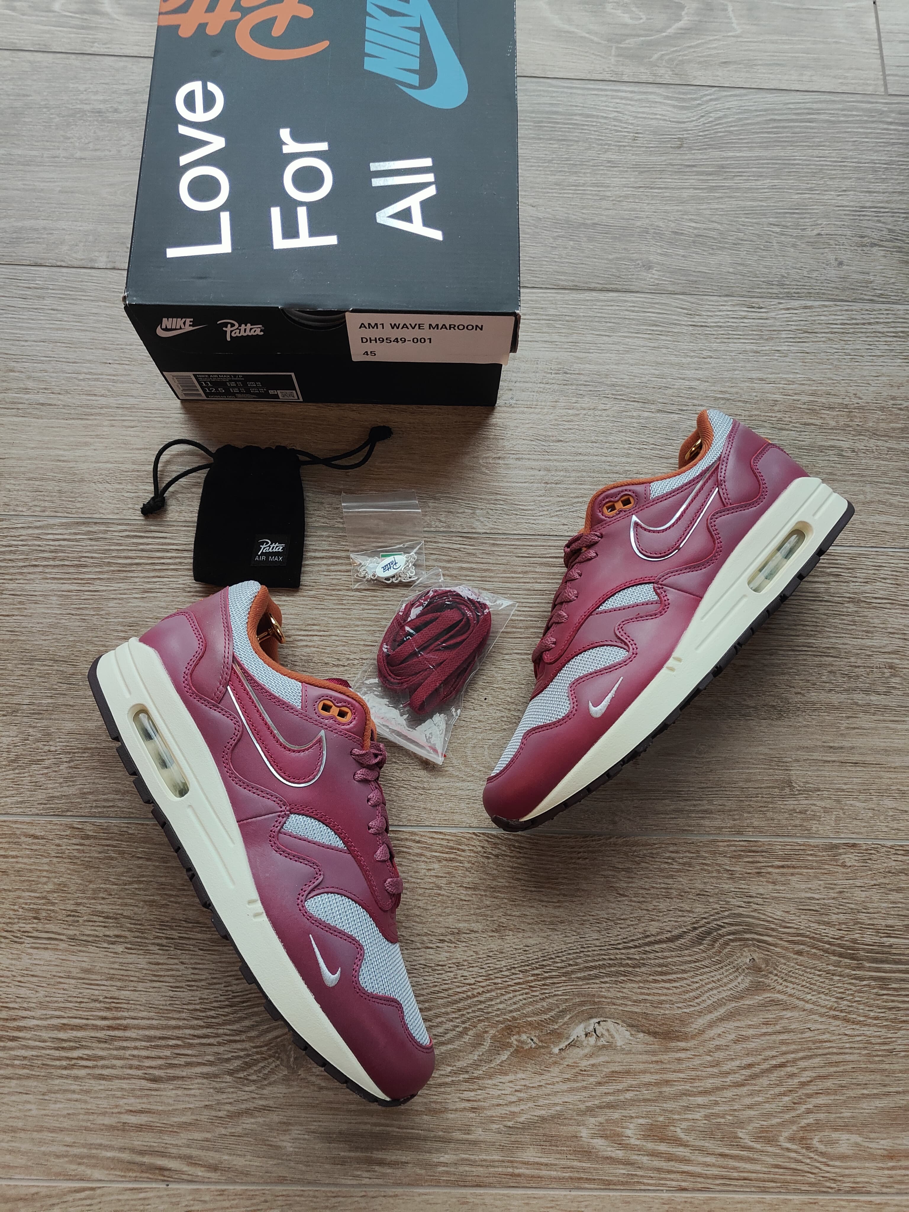 Nike Air Max 1 x Patta ‘Rush Maroon’ 2021